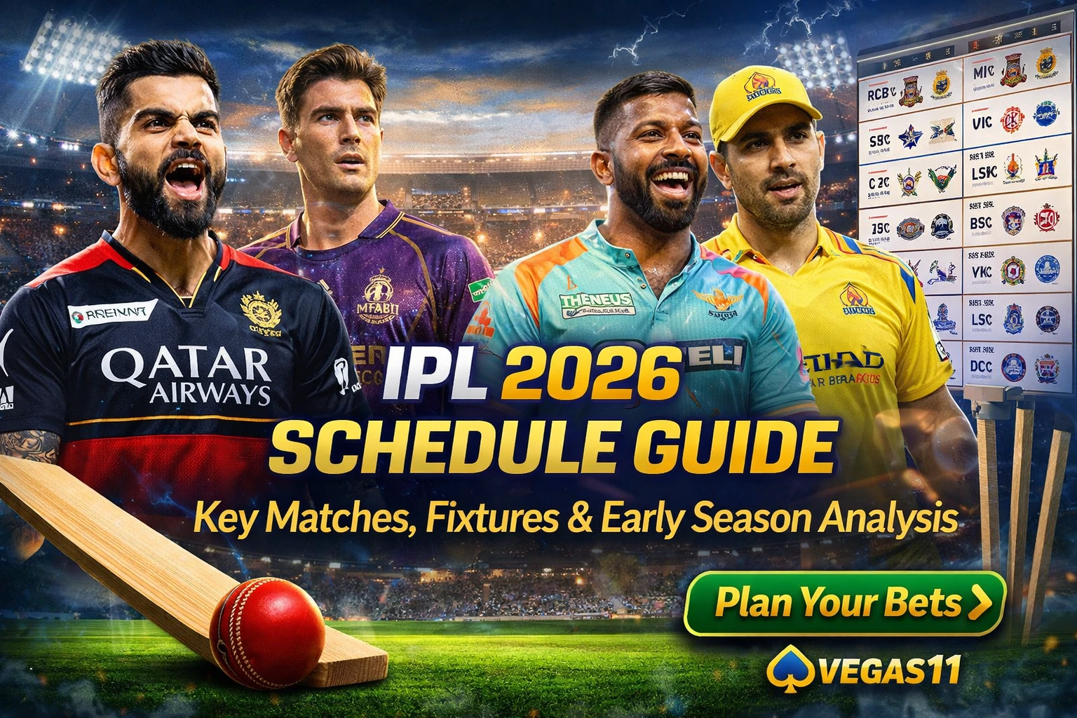 IPL 2026 Schedule Guide: Key Matches, Fixtures & Early Season Analysis