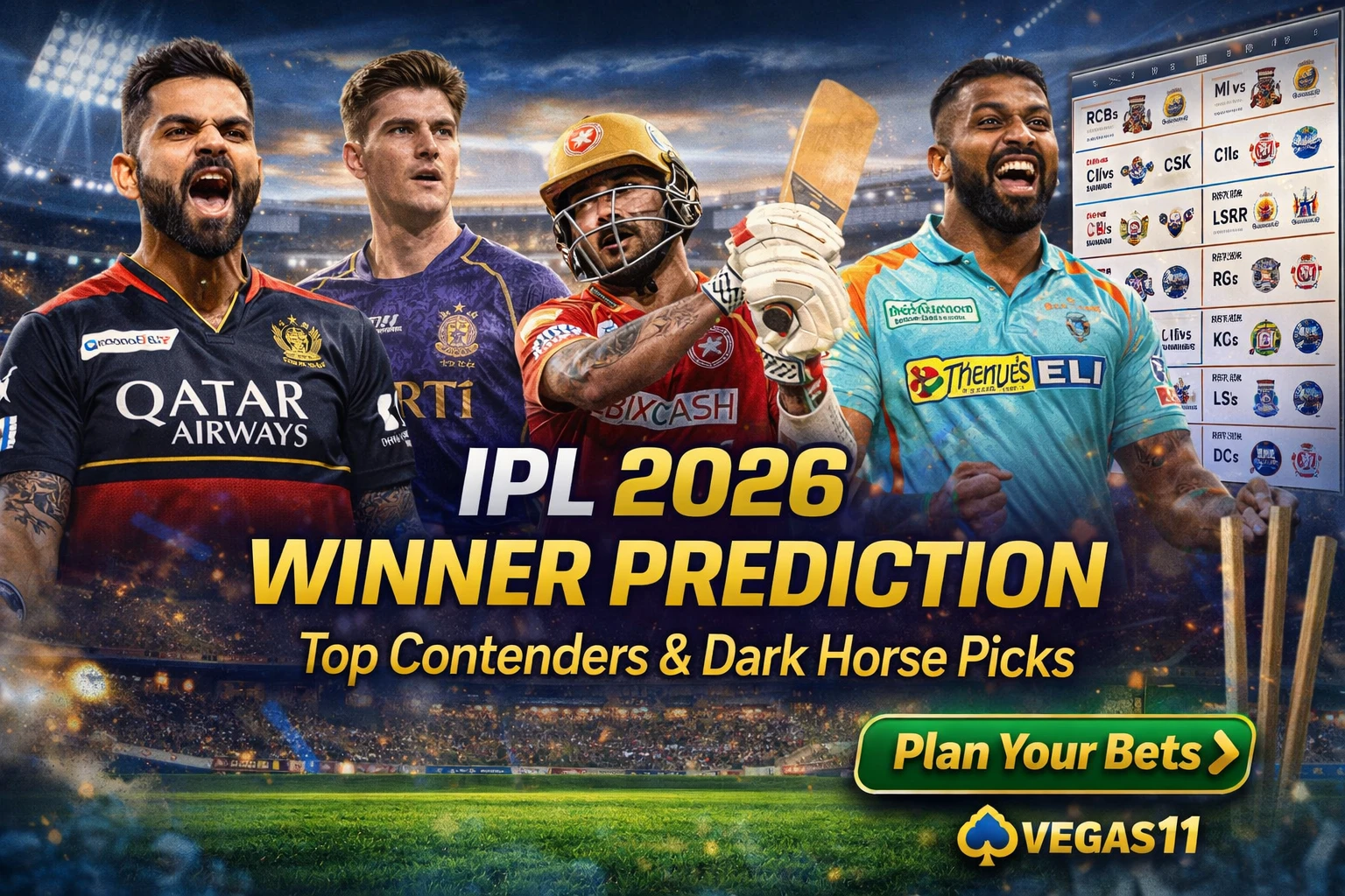 IPL 2026 Winner Prediction: Top Contenders, Dark Horses & Season Outlook