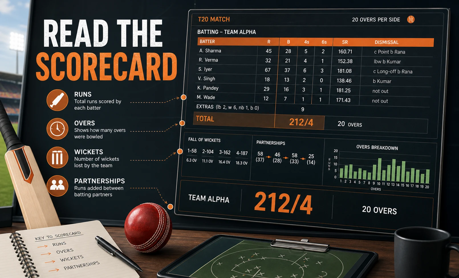 How to Read an IPL Scorecard: Runs, Overs, Wickets, and Partnerships