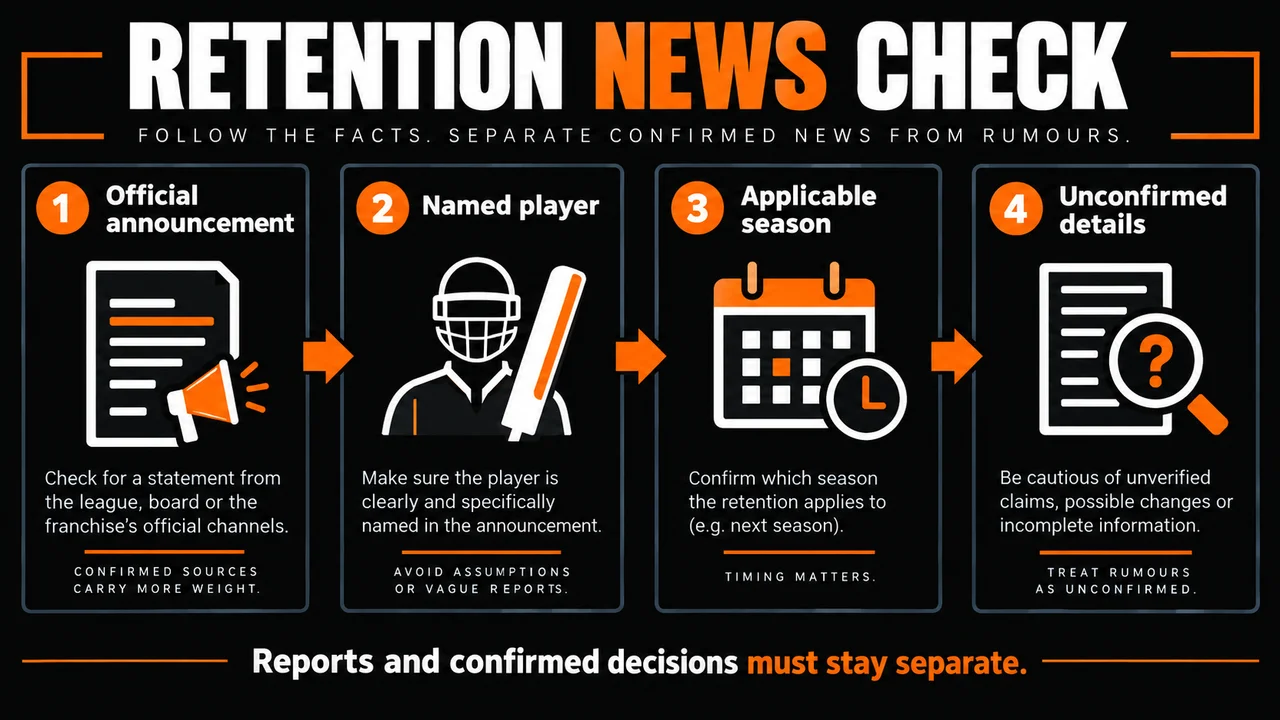 Evidence-check sequence for IPL Retention News: Confirmed Decisions, Trades and Unknowns